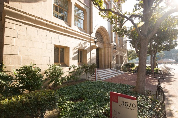 Bridge Hall, where many of USC Marshall students take classes.