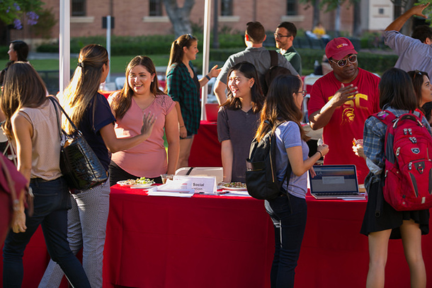Price school students mingle at the welcome back barbeque.